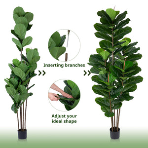 Faux Fiddle Leaf Fig Tree – Artificial Ficus Indoor Plant