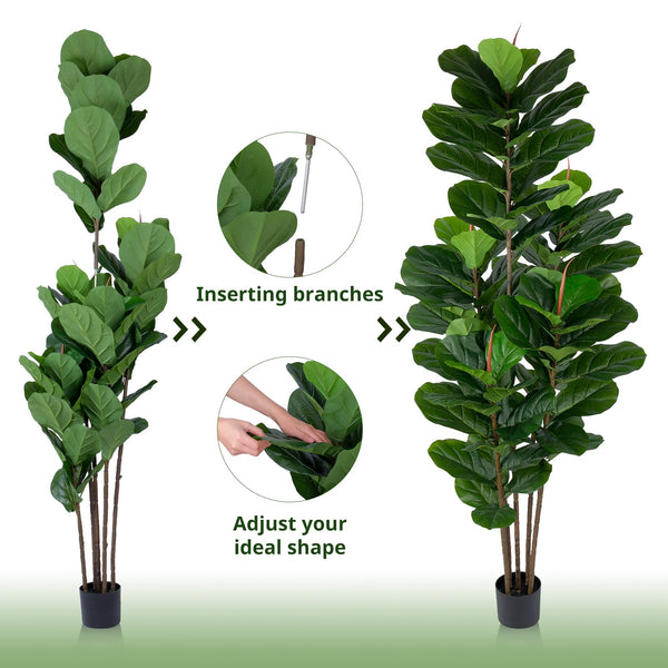 Faux Fiddle Leaf Fig Tree – Artificial Ficus Indoor Plant