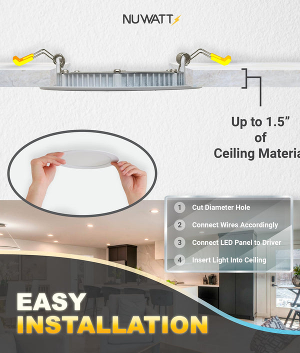 4-Inch Ultra-Thin LED Recessed Lighting 5CCT Dimmable 12-Pack