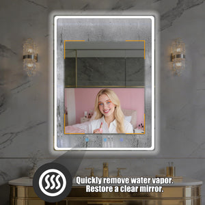 Smart Bathroom Mirror TV with LED Lights & Anti-Fog