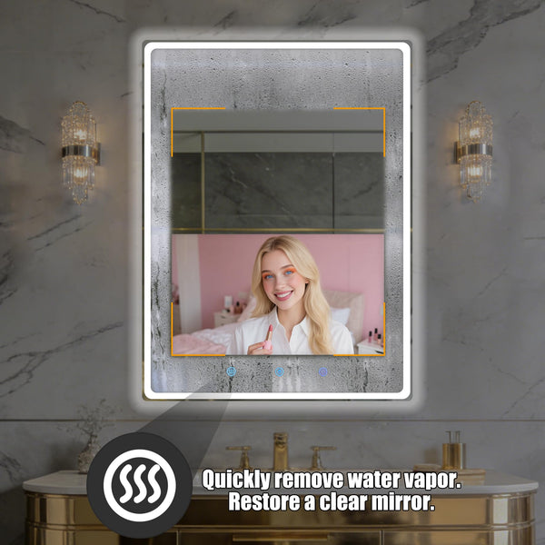 Smart Bathroom Mirror TV with LED Lights & Anti-Fog