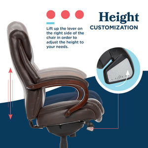 Executive Office Chair with Memory Foam & Faux Leather