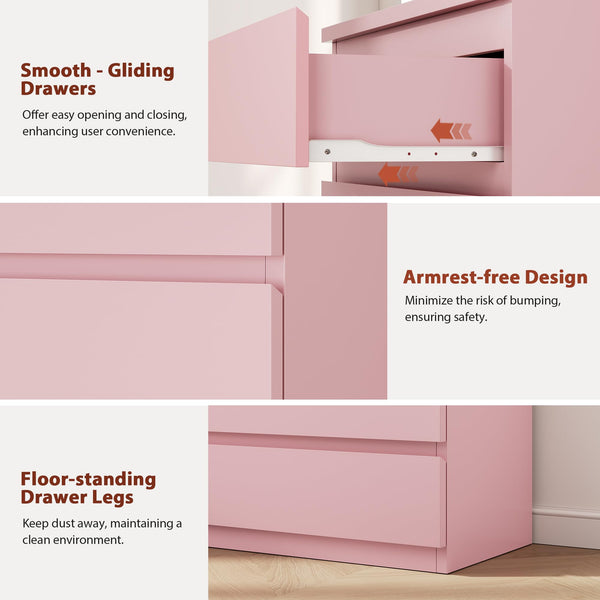 5-Drawer Chest Dresser with Handleless Design