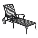 Aluminum Outdoor Chaise Lounge Chair with Wheels & Adjustable Backrest