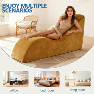 Ergonomic Yoga Chaise Lounge Chair with Headrest
