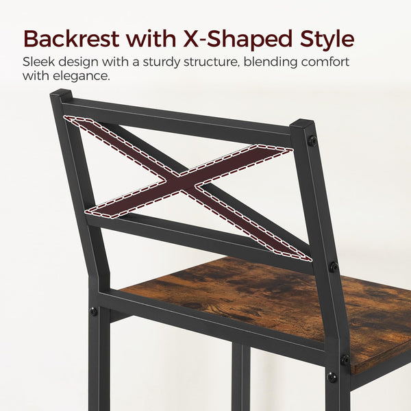 Counter Height Bar Stools Set of 2 with Backrest & Footrest – 26 Inch