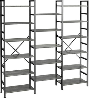 Industrial Ladder Bookshelf with Adjustable Shelves