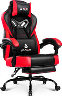 Big & Tall High-Back Gaming Chair with Footrest & Lumbar Support