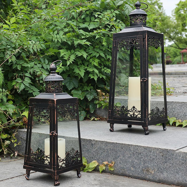 Decorative Outdoor & Indoor Candle Lanterns Set of 2