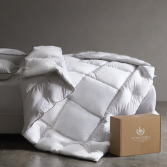 White Goose Down Comforter – All Season Baffle Box Duvet Insert