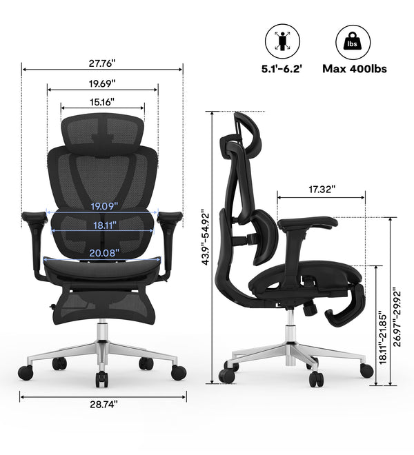 Ergonomic Mesh Office & Gaming Chair with Lumbar Support