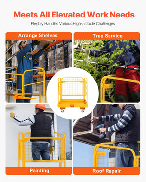 Collapsible Forklift Safety Cage Work Platform with Wheels