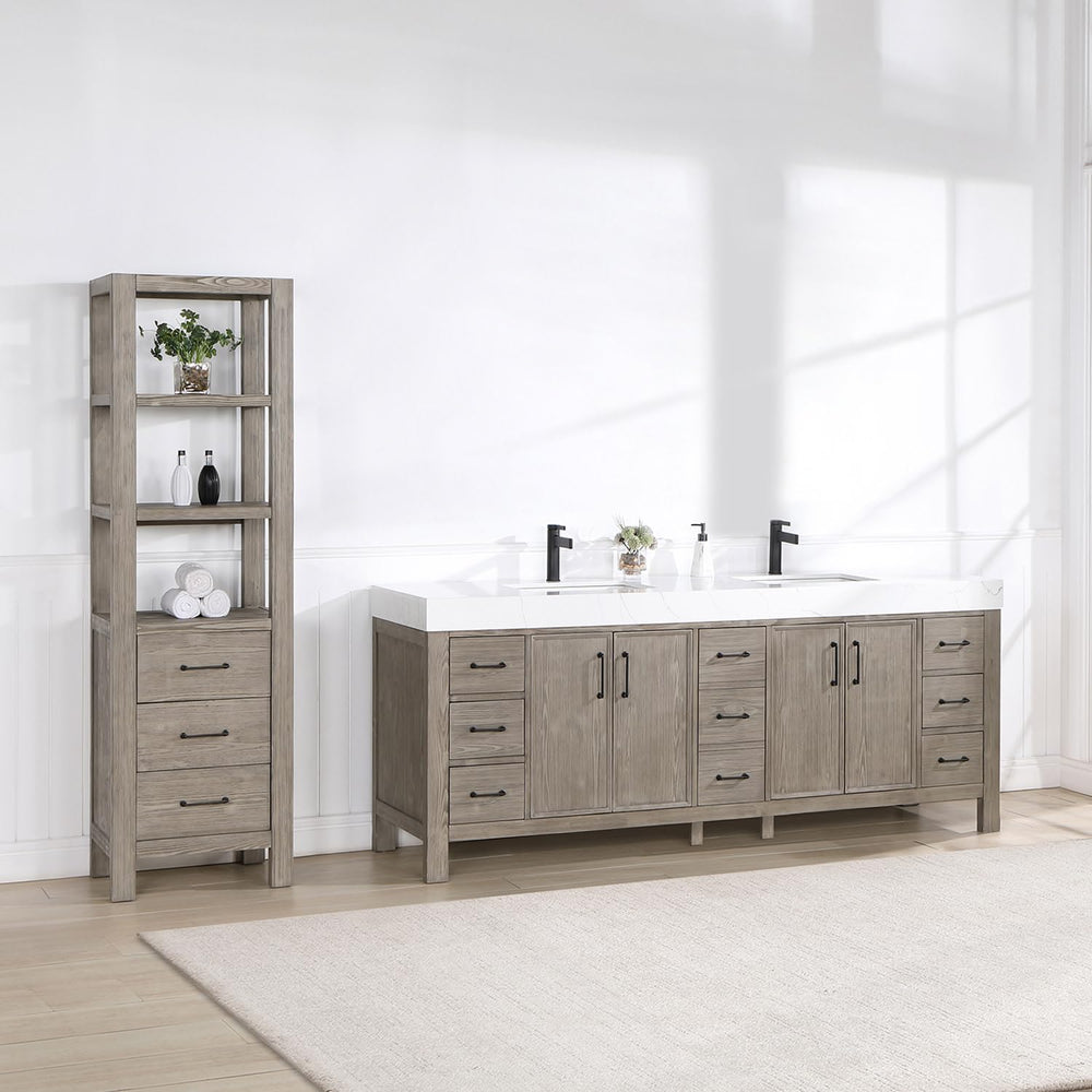84" Free Standing Double Basin Vanity Set