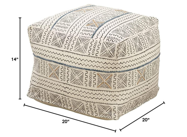 Abstract Design Mudcloth Pouf