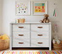 6-Drawer Dresser with Fabric Drawers – Off White