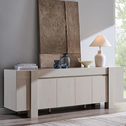 70" Farmhouse TV Stand with Storage Cabinet