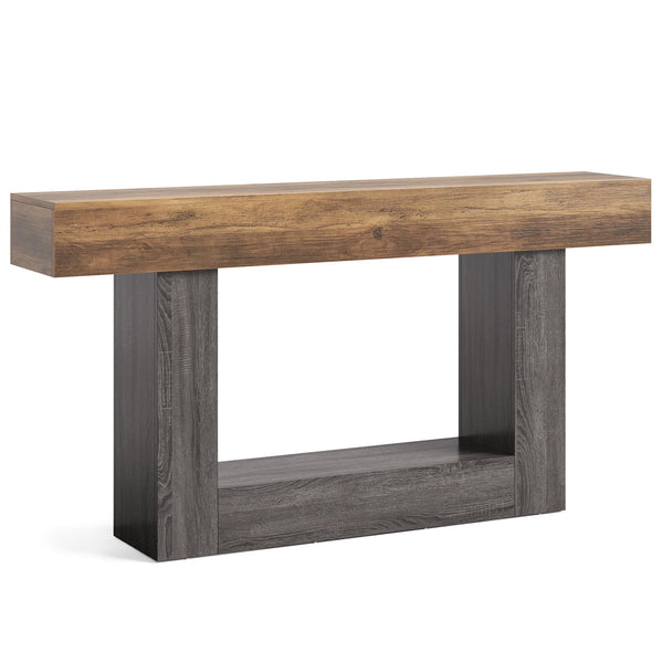 63-Inch 2-Tier Console Table | Farmhouse Sofa & Entryway Table