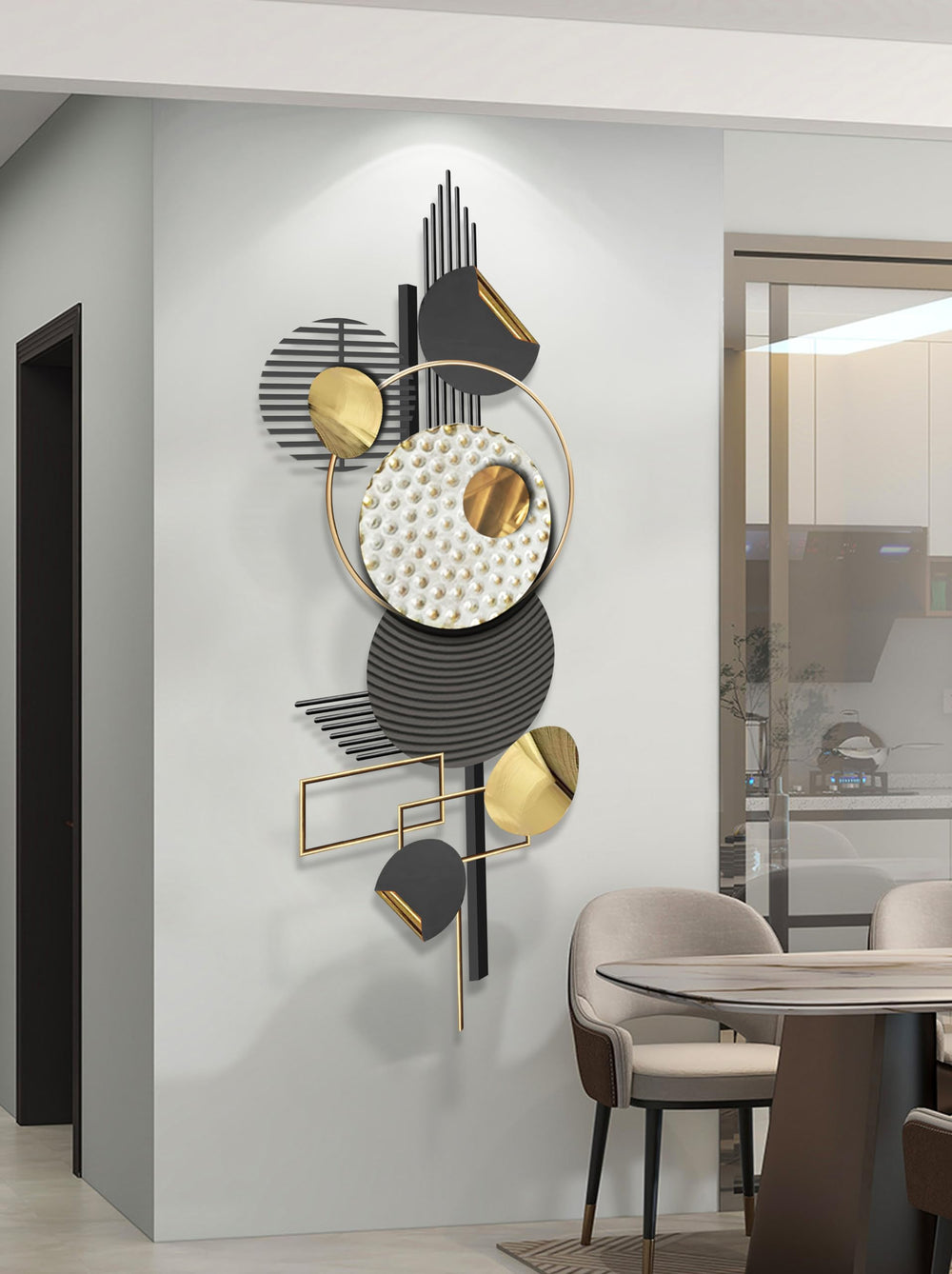 Metal Wall Sculpture Set – Large Abstract Geometric Wall Art