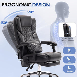 Heavy Duty 500LBS Massage Office Chair with Footrest