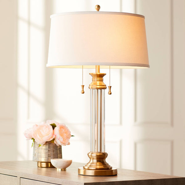 Traditional Glass Table Lamps – Set of 2