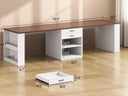 2-Person Computer Desk with Drawers & Storage Shelves, 90.5"