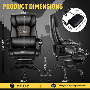 Massage Office Chair with Heat & Footrest