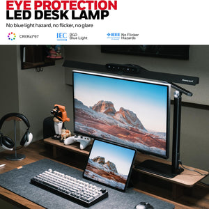 LED Desk Lamp with Dual-Head & Adjustable Arm
