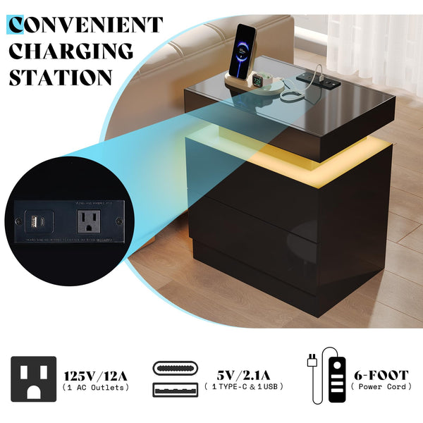 5-Piece Modern Living Room Furniture Set with Electric Fireplace TV Stand