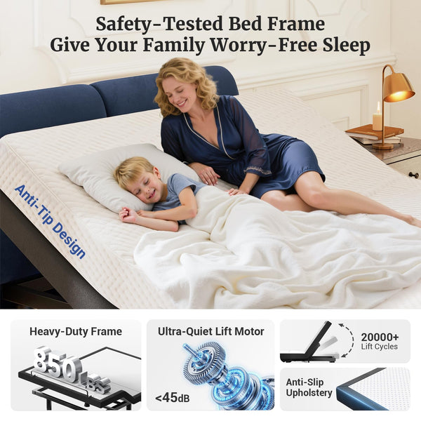 Luxury Adjustable Bed Frame with Massage & Remote