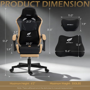 Ergonomic Gaming Chair with Footrest & Recliner