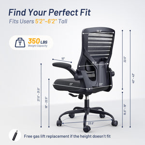 Ergonomic Mesh Office Chair with Flip-Up Armrests