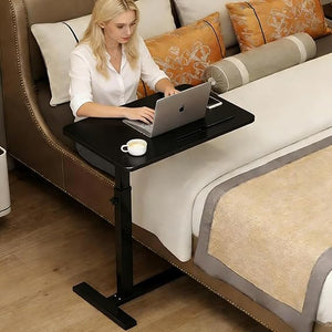 Adjustable Overbed Table with Wheels & Cup Holder