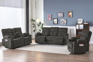 Power Reclining Sofa with Heat & Massage – 3 Seater
