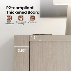 58" TV Stand with Storage Cabinets & Outlet