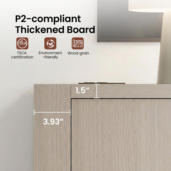 58" TV Stand with Storage Cabinets & Outlet