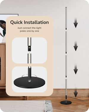 Dimmable LED Corner Floor Lamp, 57.5" – Warm White, Multi-Color