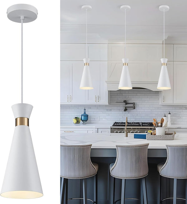 Mini Pendant Lights for Kitchen Island – Black Gold & White