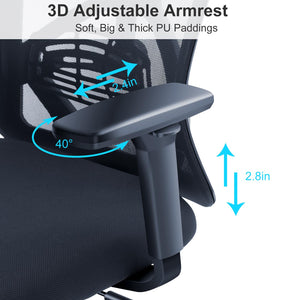 High Back Ergonomic Office Chair with Adjustable Lumbar Support