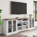 94.5 Inch Farmhouse TV Stand with Storage Cabinets - White