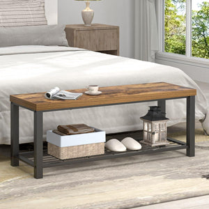 Entryway Storage Bench with Shoe Rack – 2-Tier & 3-Tier