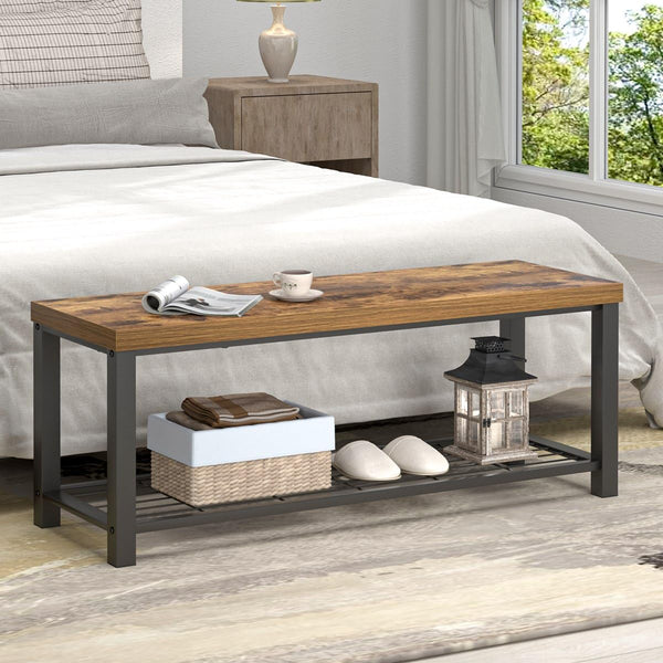 Entryway Storage Bench with Shoe Rack – 2-Tier & 3-Tier