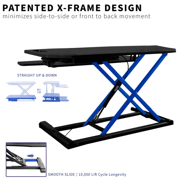 Corner Desk Converter with Wide Keyboard Tray – Height Adjustable Standing Desk Riser