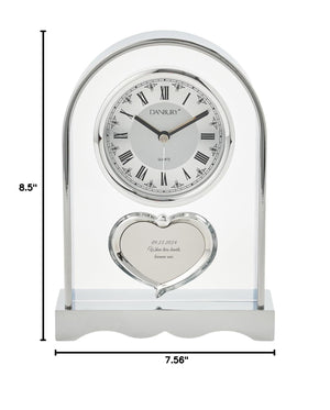 Personalized Dome Glass Mantel Clock with Roman Numerals