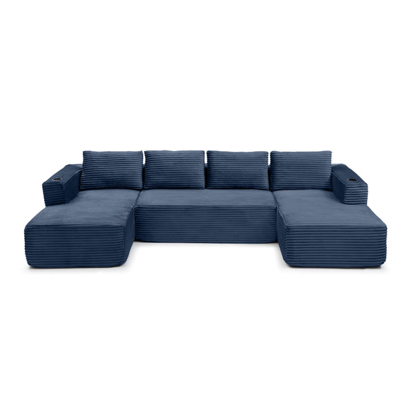 U-Shaped Modular Sectional Sofa with Chaise Lounge