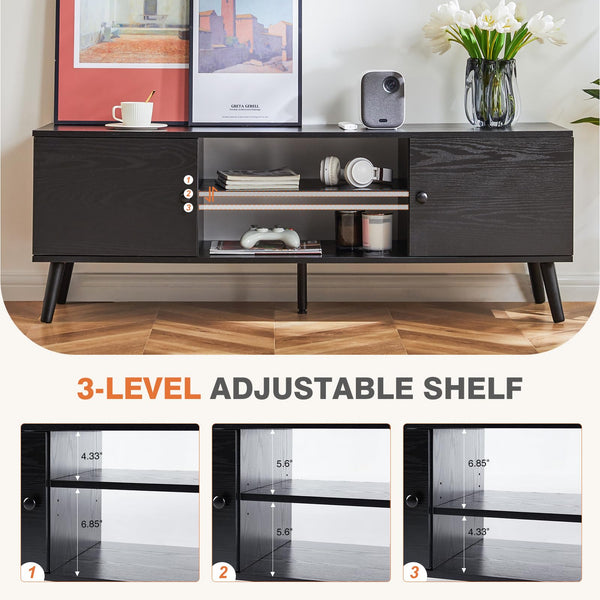 TV Stand for 55 60 Inch TV with Storage Cabinets