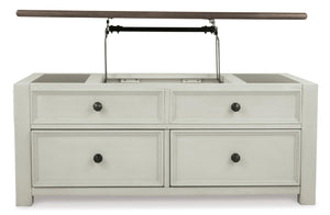 Lift-Top Coffee Table with Storage – Rustic Farmhouse Two-Tone