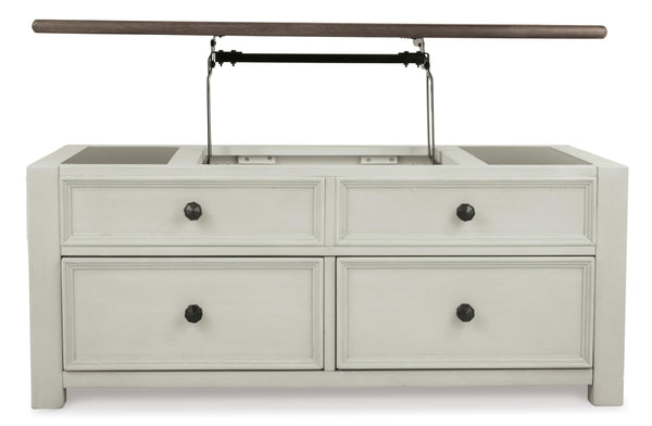 Lift-Top Coffee Table with Storage – Rustic Farmhouse Two-Tone