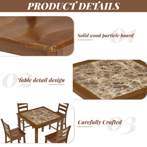 Counter Height Dining Table Set with 4 Chairs – 5-Piece Bar-Style Breakfast Set for Small Spaces