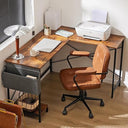 L-Shaped Gaming & Home Office Desk with CPU Stand and Side Storage Bag