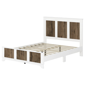 4-Piece Queen Bedroom Set – Farmhouse Platform Bed with Storage